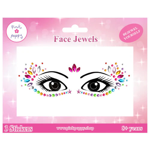 Pink Poppy- Romantics Bejewelled Face Jewels