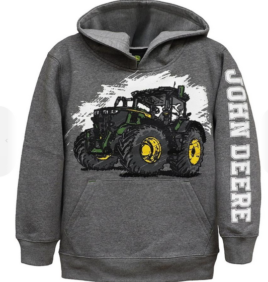 John Deere - Sketch Tractor Fleece Hoodie (Grey)