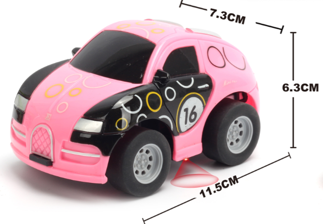 1:43 Scale mini Q version Bugatti graffito car Pink RTR