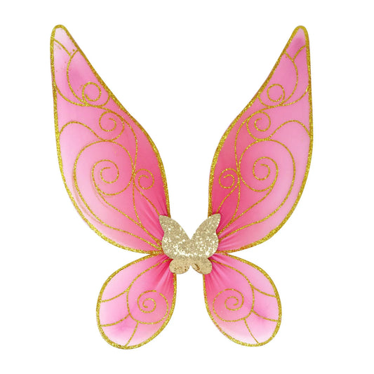 Pink Poppy - Pink & Gold Sparkle Wire Wings