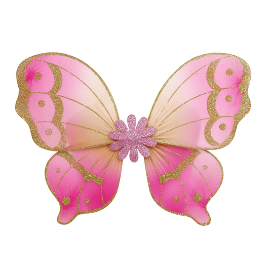 Pink Poppy - Sunset Butterfly Wire Wings