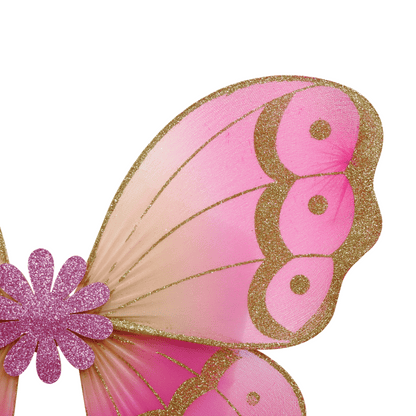 Pink Poppy - Sunset Butterfly Wire Wings