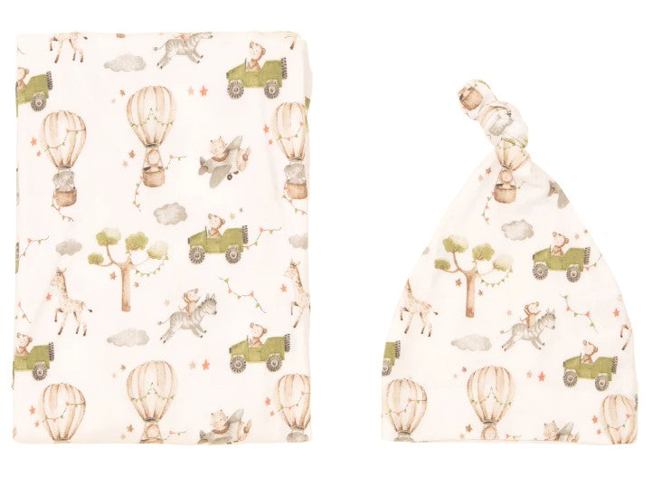 All4Ella - Jersey Swaddle & Beanie Set