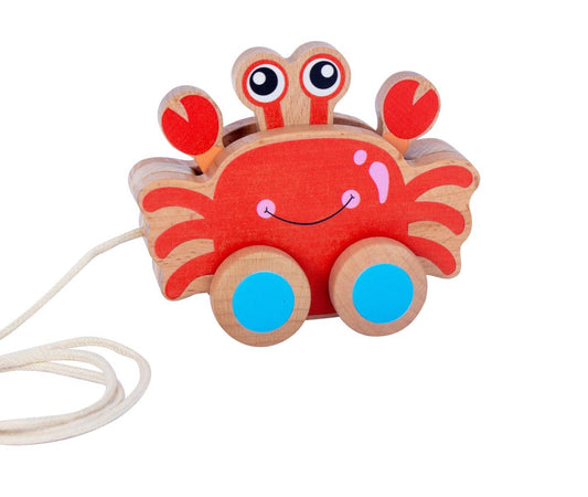 Wooden Pullalong Crab