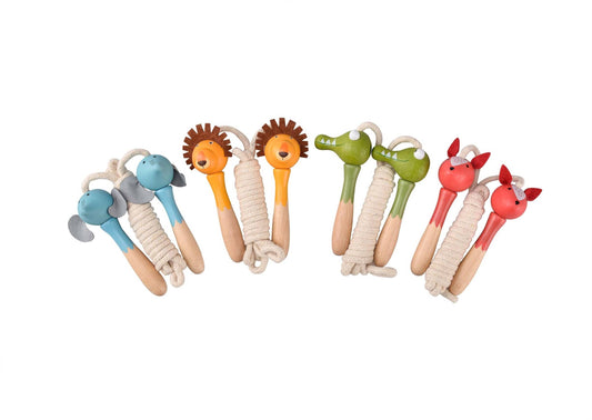 Wooden Jungle Animal Skipping Rope