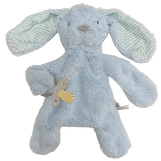 Bunny Comforter with Dummy Holder - Blue- 30cm