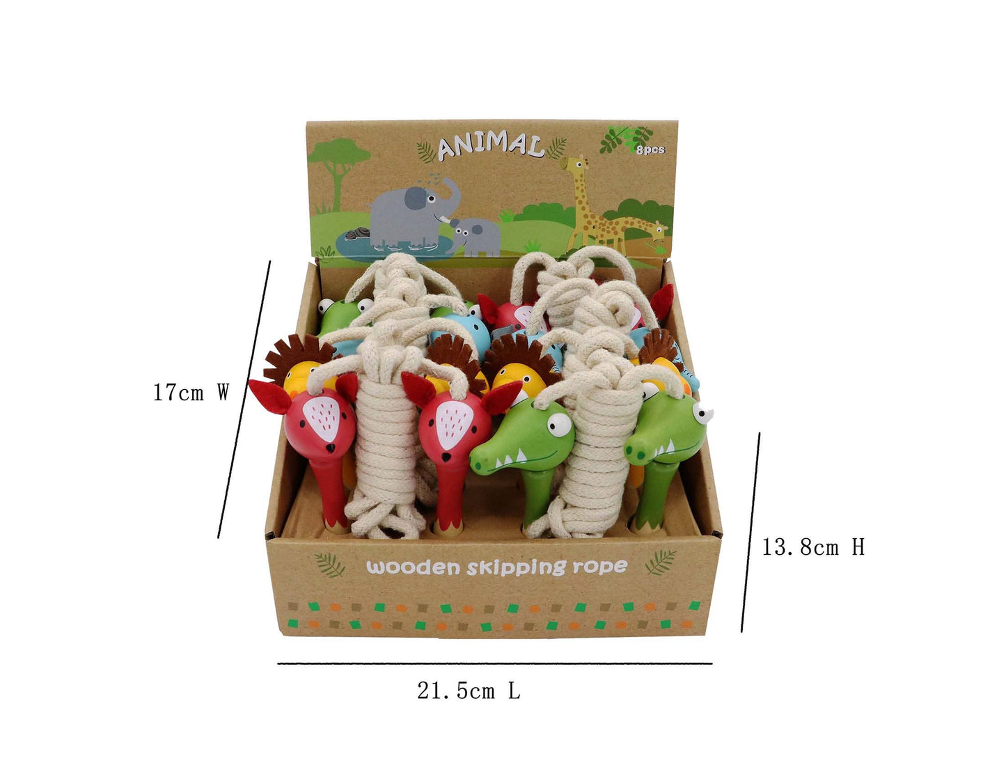 Wooden Jungle Animal Skipping Rope