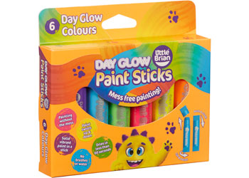 Little Brian Paint Sticks - Day Glow 6pk