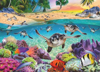 Ravensburger - Race of the Baby Sea Turtle 500pc  RB 17 456 0