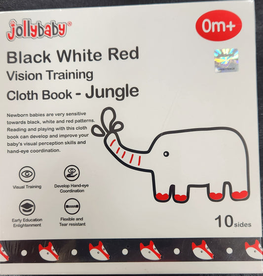 Jolly Baby - Black White Red Cloth Book - Jungle