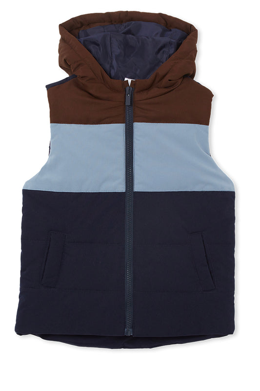 Milky Hooded Puffer Vest