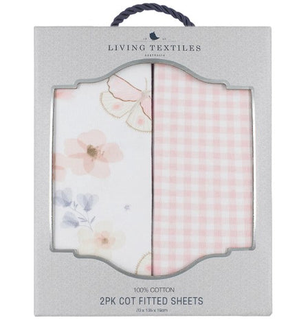 Living Textiles - 2pk Jersey Cot Fitted Sheets