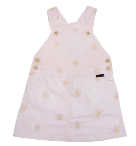 Korango- Flower Embroidered Pinafore Light Pink