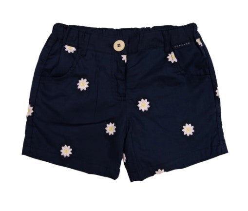 Korango- Flower Embroidered Short Navy