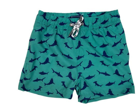 Korango - Shark Print Quick Dry Stretch Boardies Green