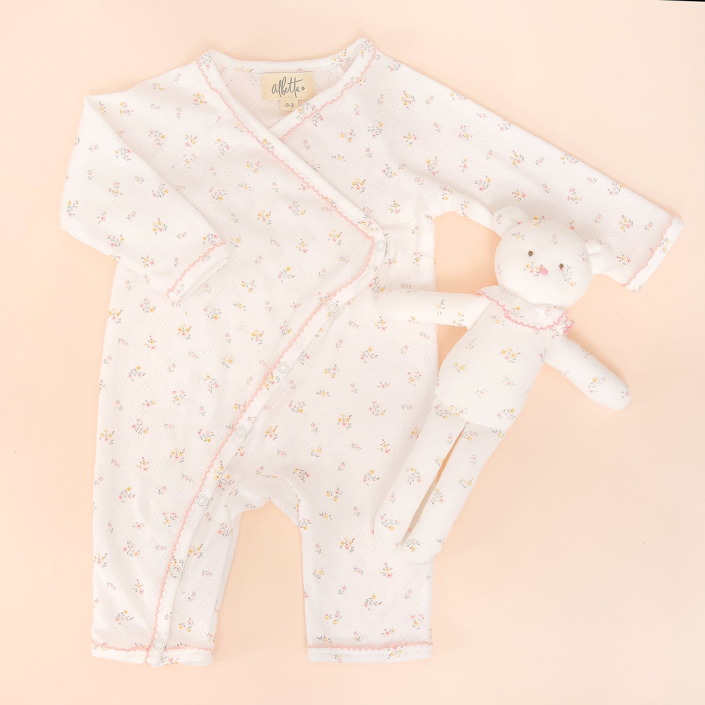 Albetta- Daisy Pointelle Babygro