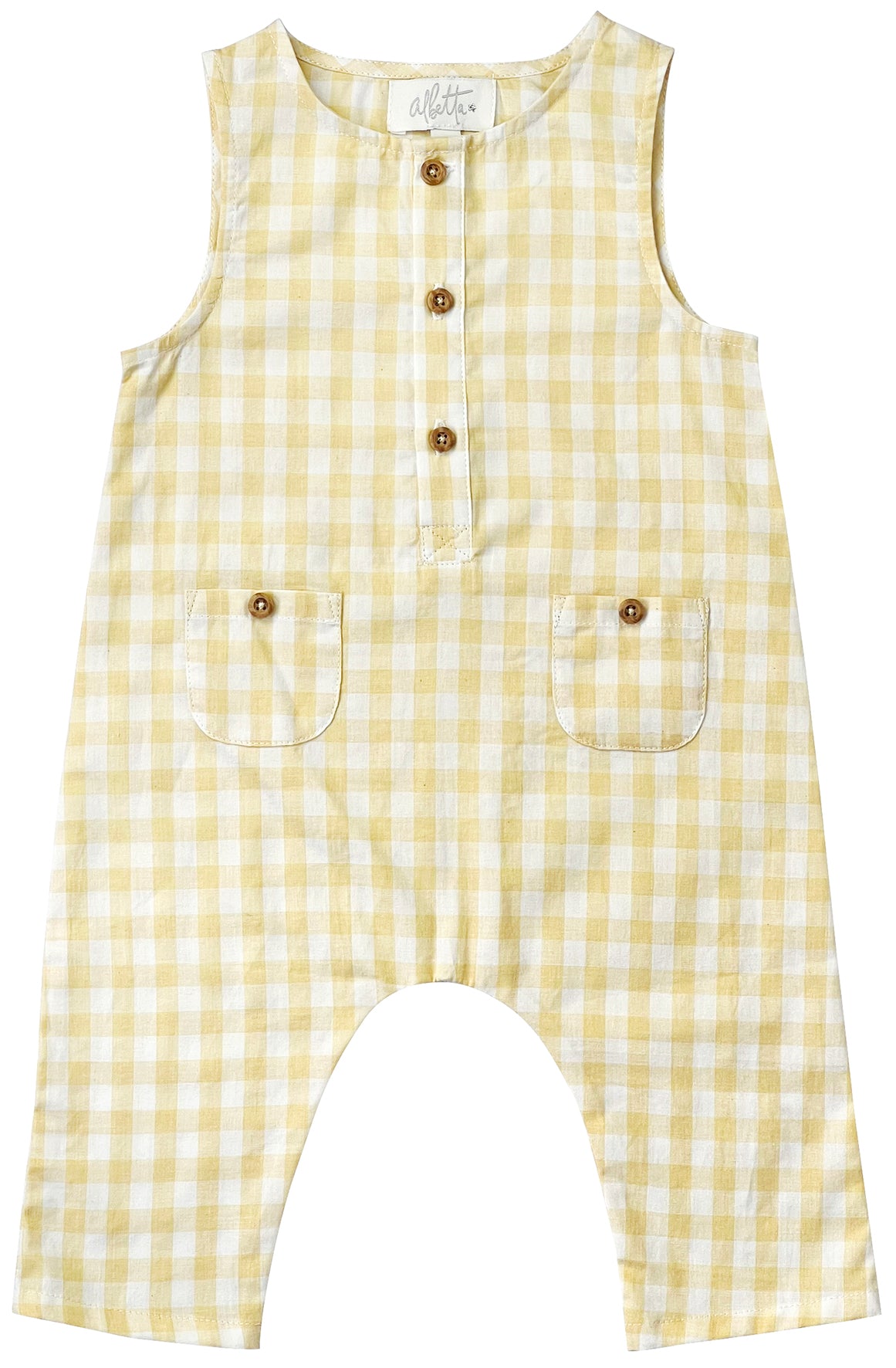 Yellow Gingham Dungaree