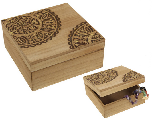 Mandala Square/Gold Trinket Box