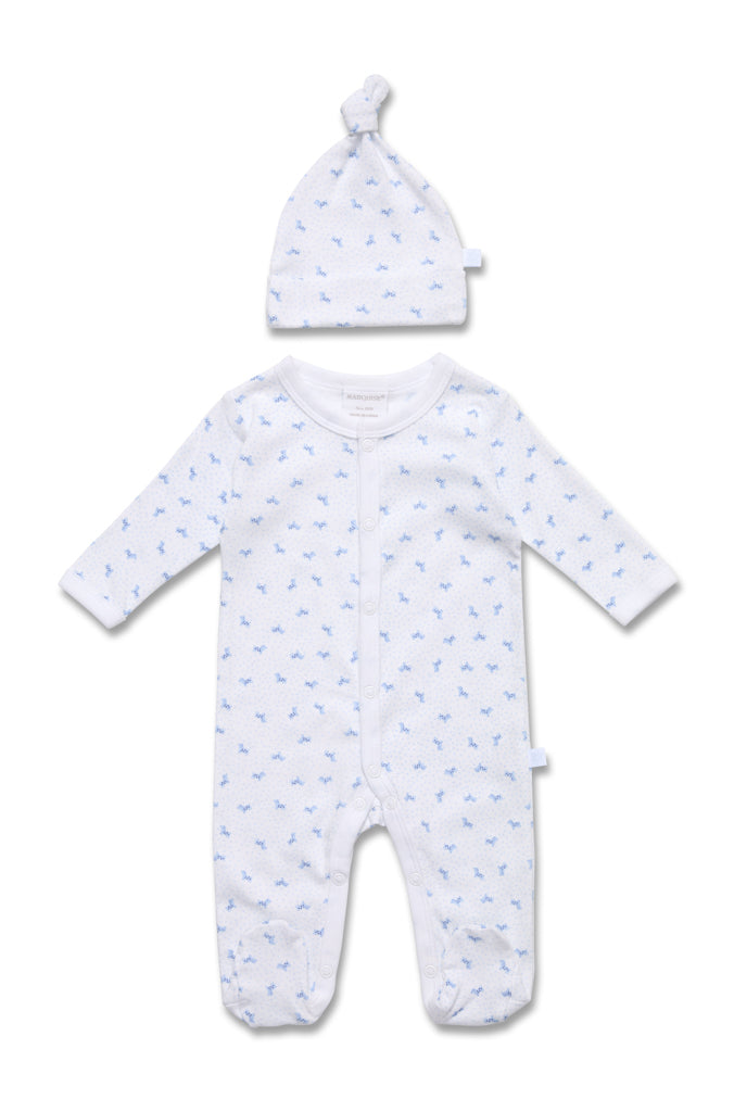 Marquise- Studsuit and Beanie Blue Dog