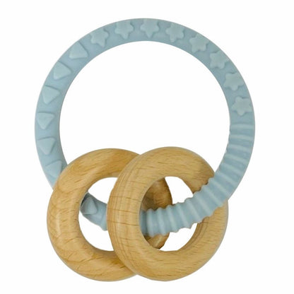 Es Kids- Teether Silicone Wood Rings- Assorted