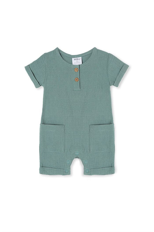 Milky - Cotton Romper - Pistachio